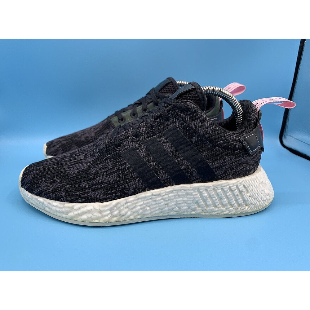 ADIDAS NMD R2 Black Wonder Pink Athletic Running Shoes BY9314 Women's Size 6.5